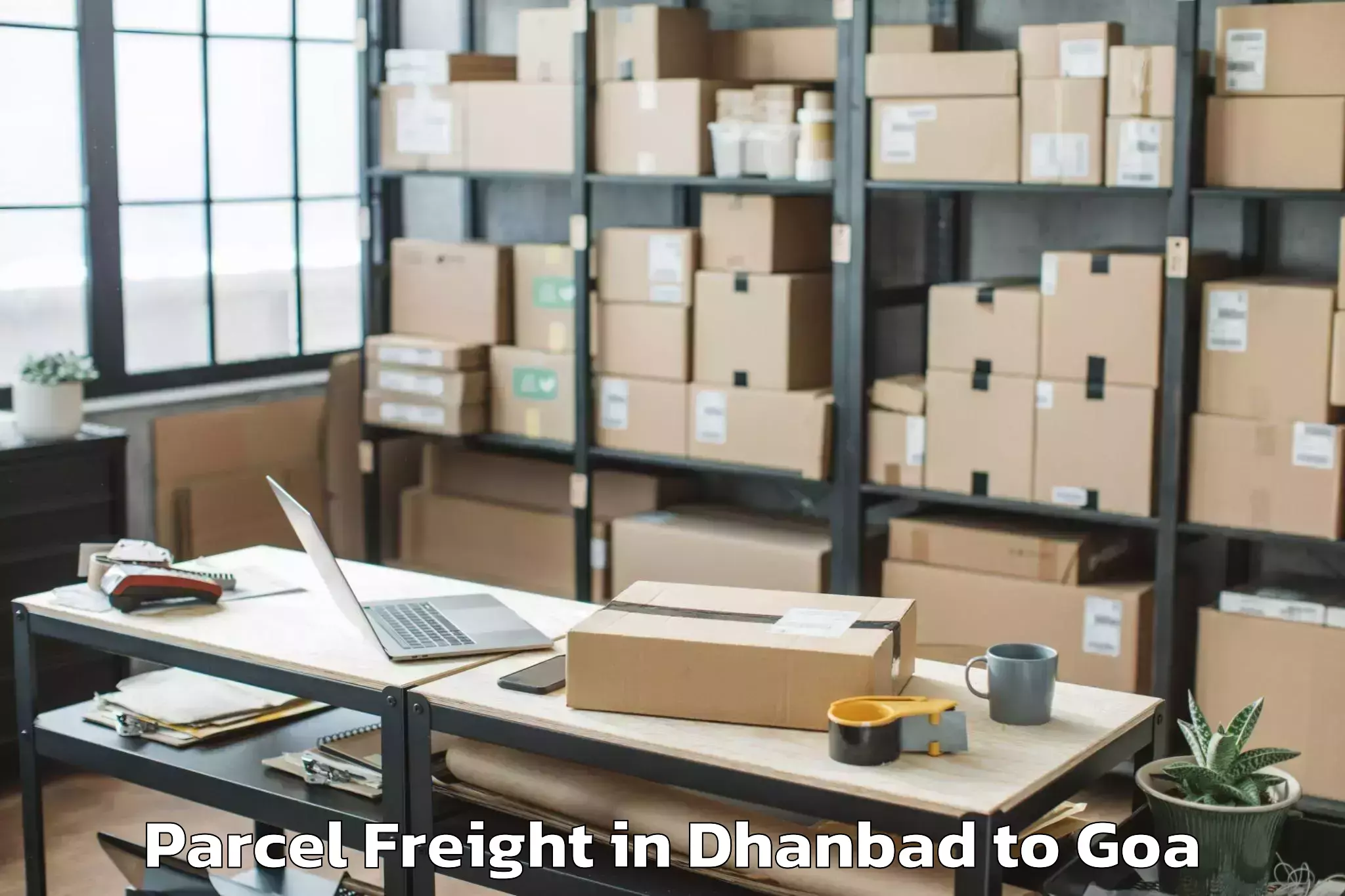 Quality Dhanbad to Mopa Parcel Freight